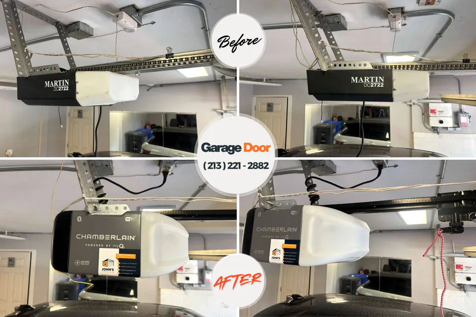 Before and after: garage door repair Factoryville, PA